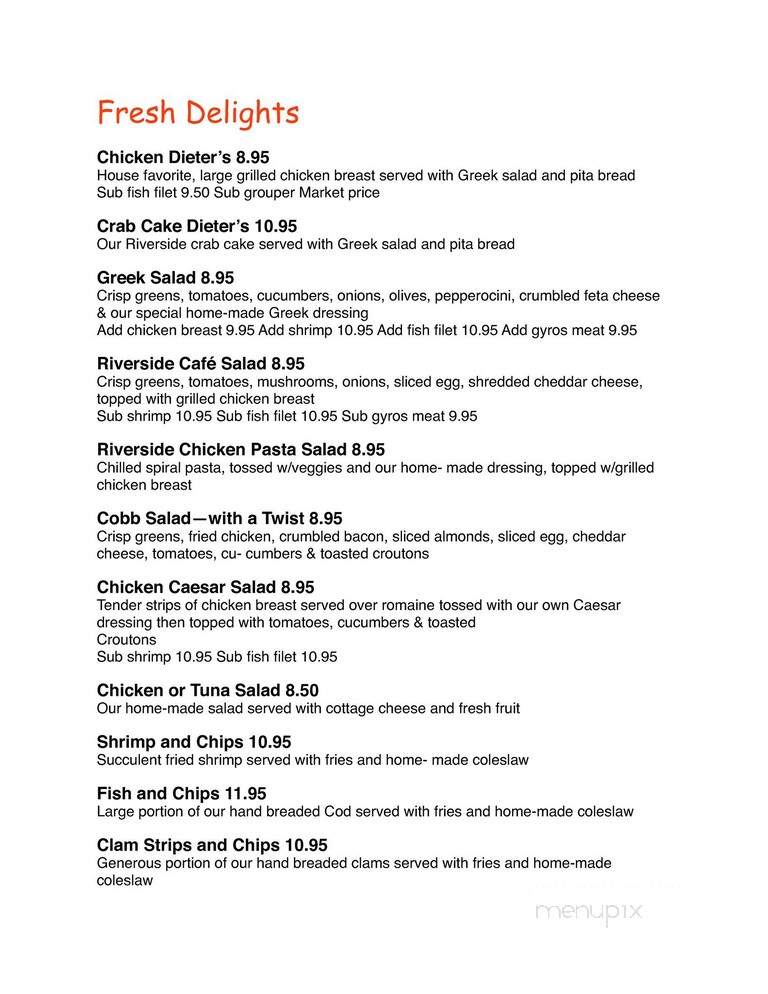 Riverside Cafe - Palmetto, FL menu_pic