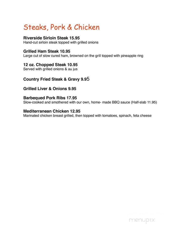Riverside Cafe - Palmetto, FL menu_pic