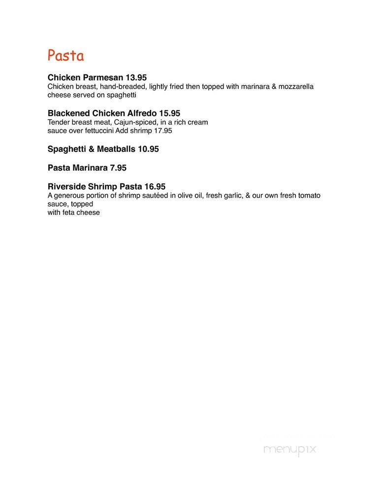 Riverside Cafe - Palmetto, FL menu_pic