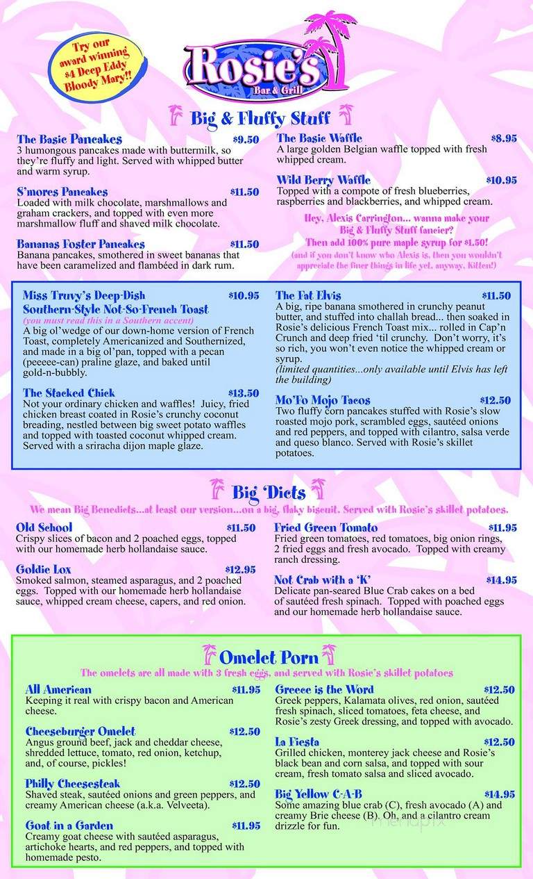 Rosies Bar & Grill - Wilton Manors, FL menu_pic