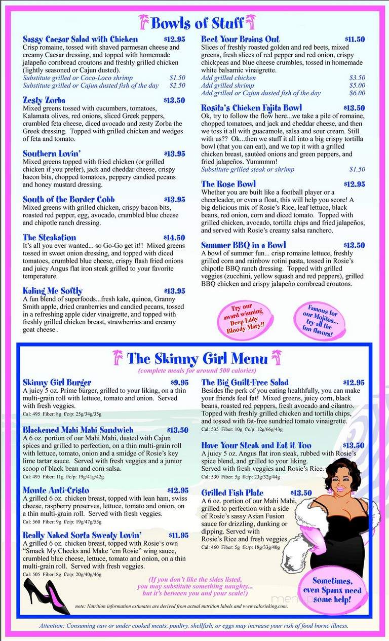 Rosies Bar & Grill - Wilton Manors, FL menu_pic