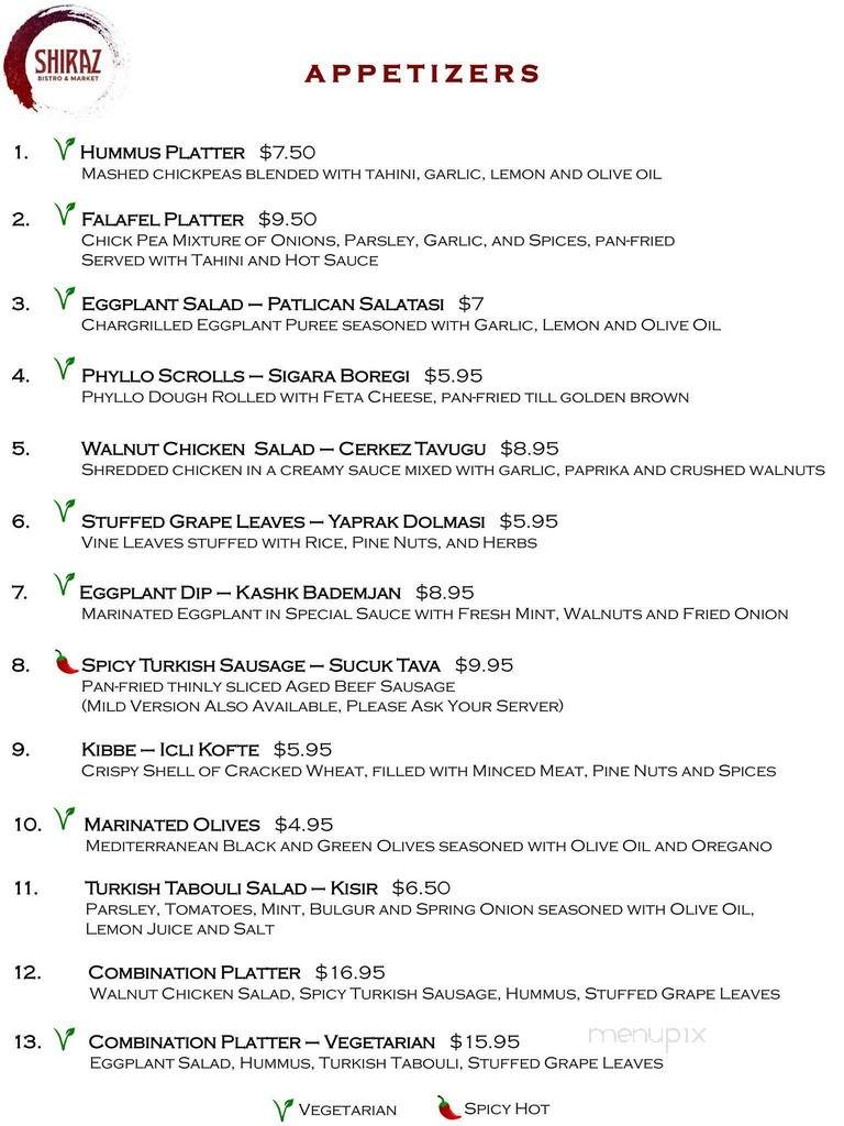 Shiraz Kabab Cafe - Miami, FL menu_pic