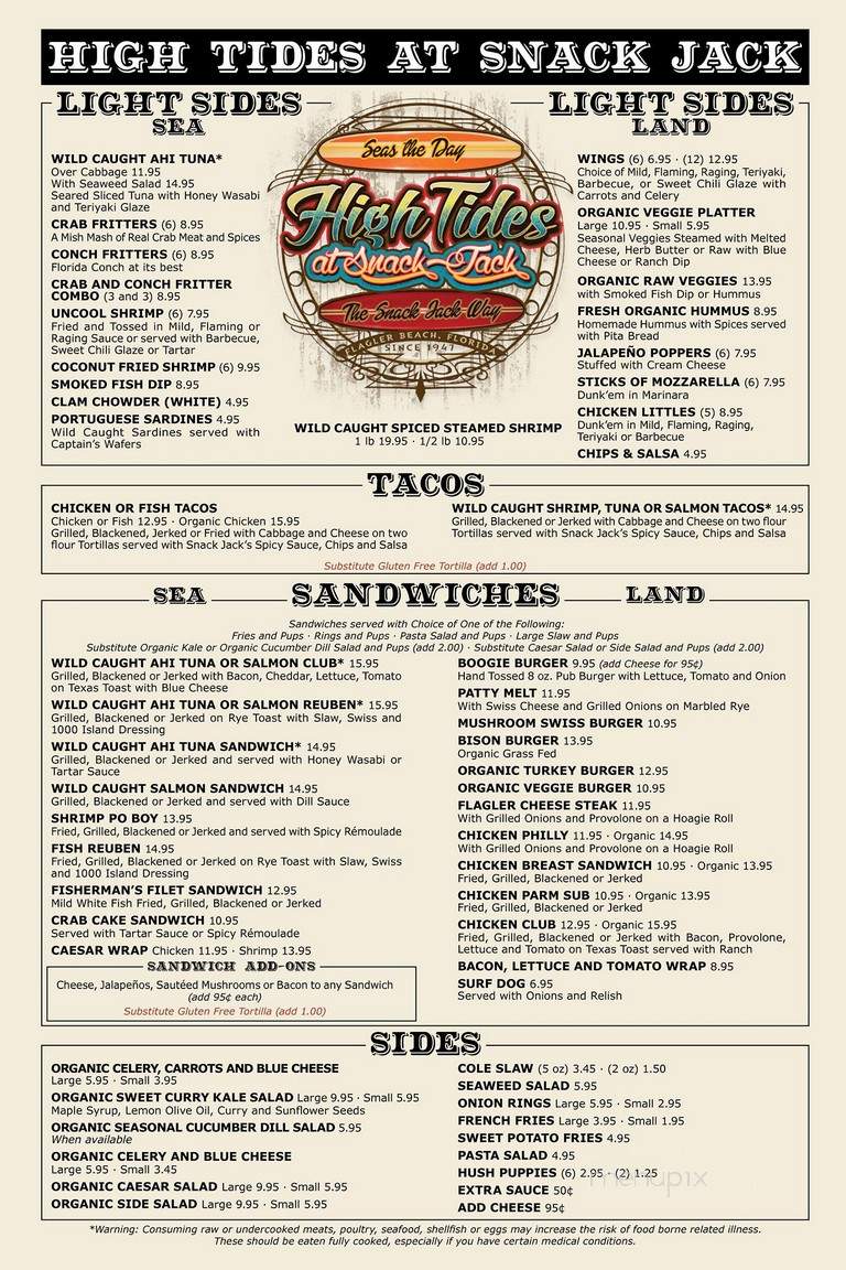 Snack Jacks - Flagler Beach, FL menu_pic