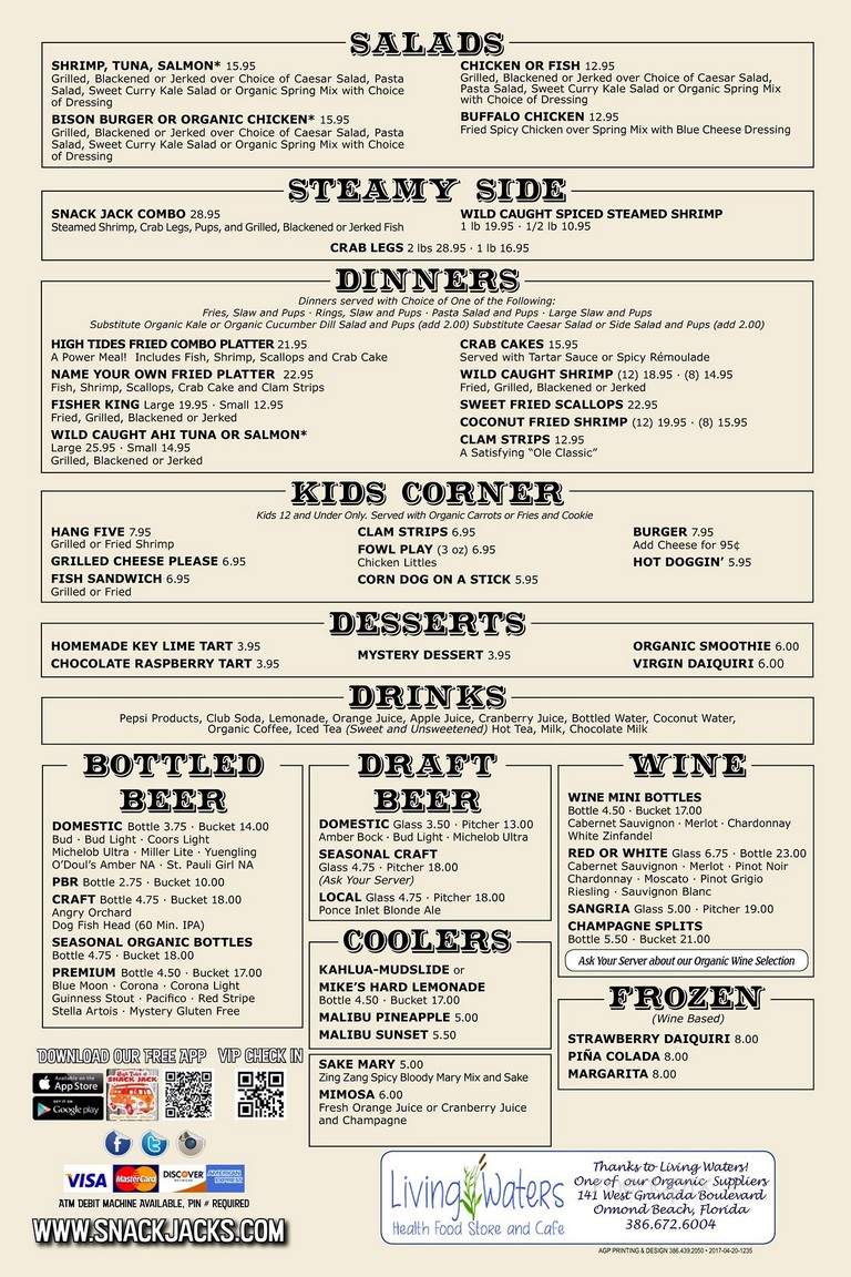 Snack Jacks - Flagler Beach, FL menu_pic
