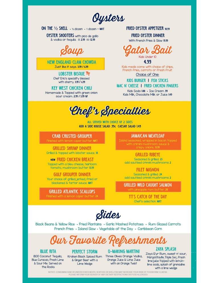 Tarpon Turtle - Tarpon Springs, FL menu_pic