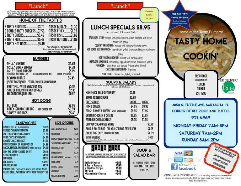 Tasty Home Cookin - Sarasota, FL menu_pic