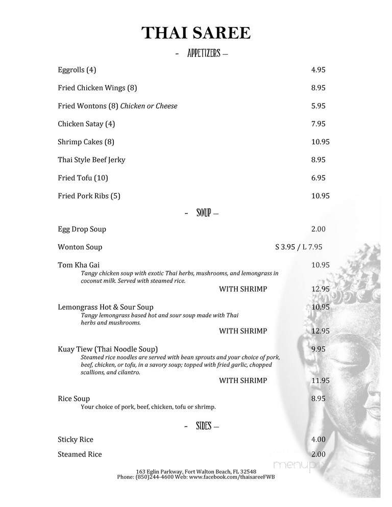 Thai Saree - Fort Walton Beach, FL menu_pic