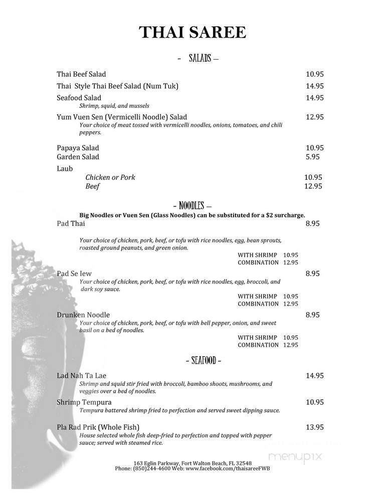 Thai Saree - Fort Walton Beach, FL menu_pic