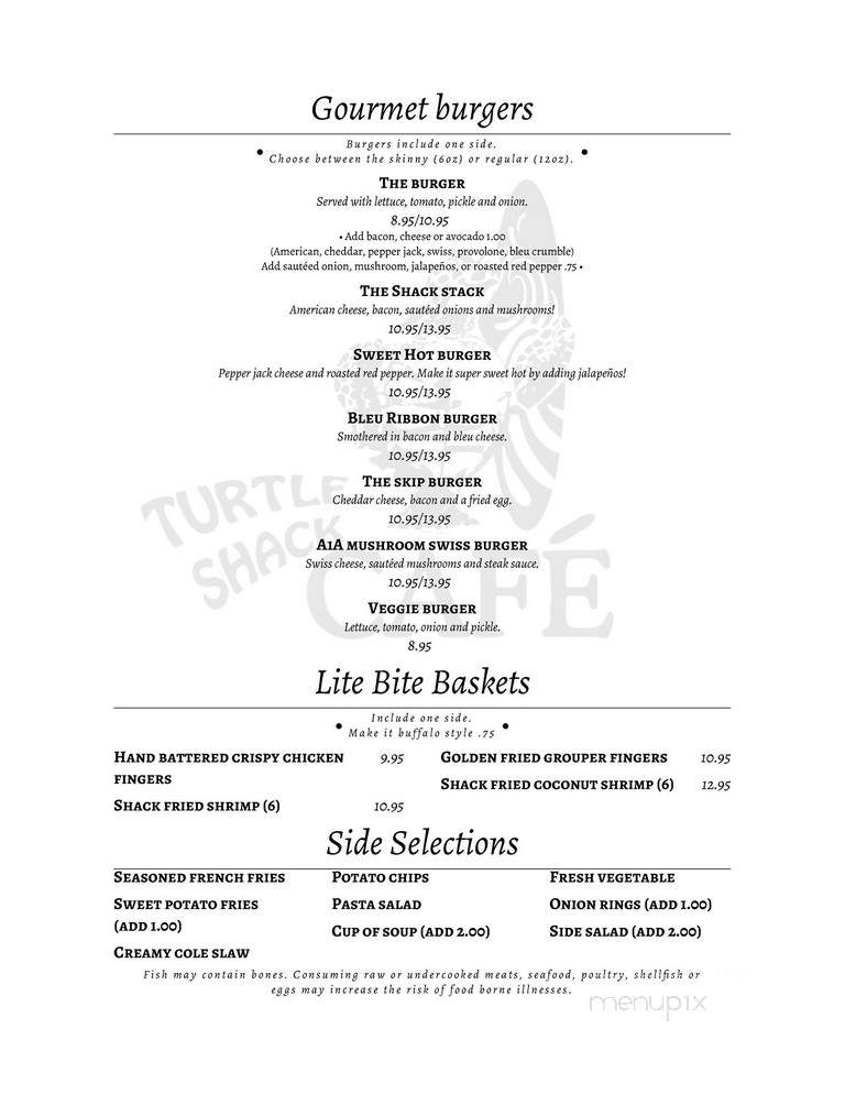 Turtle Shack - Flagler Beach, FL menu_pic
