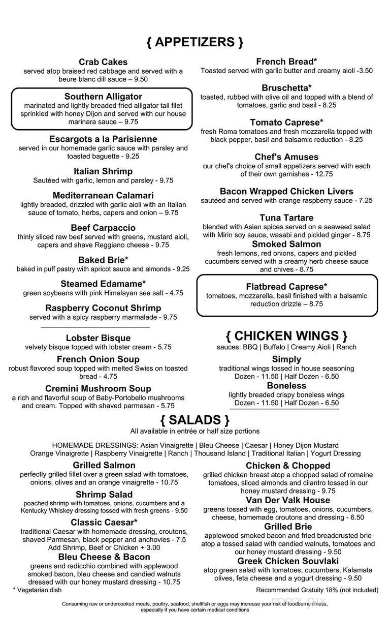Vandervalk Lakeside - Inverness, FL menu_pic