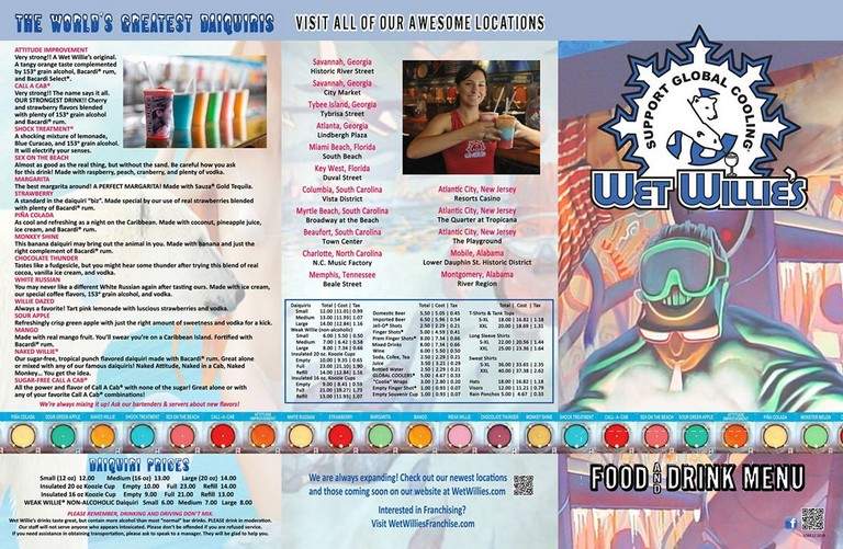 Wet Willie's - Miami Beach, FL menu_pic