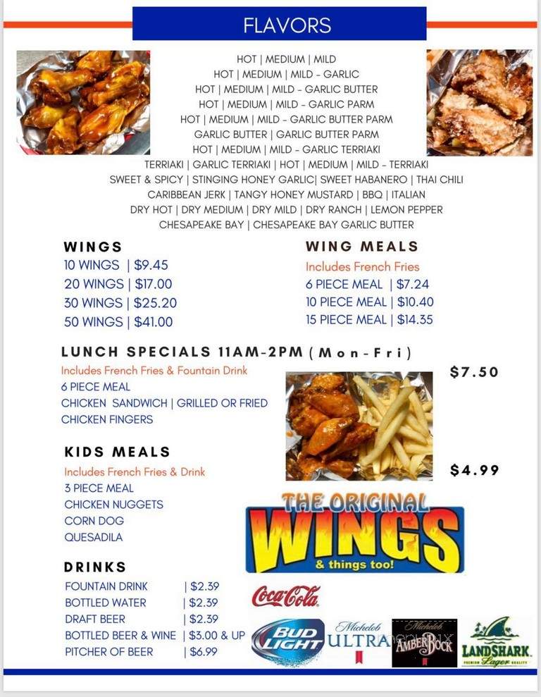 Wings & Things - Sarasota, FL menu_pic