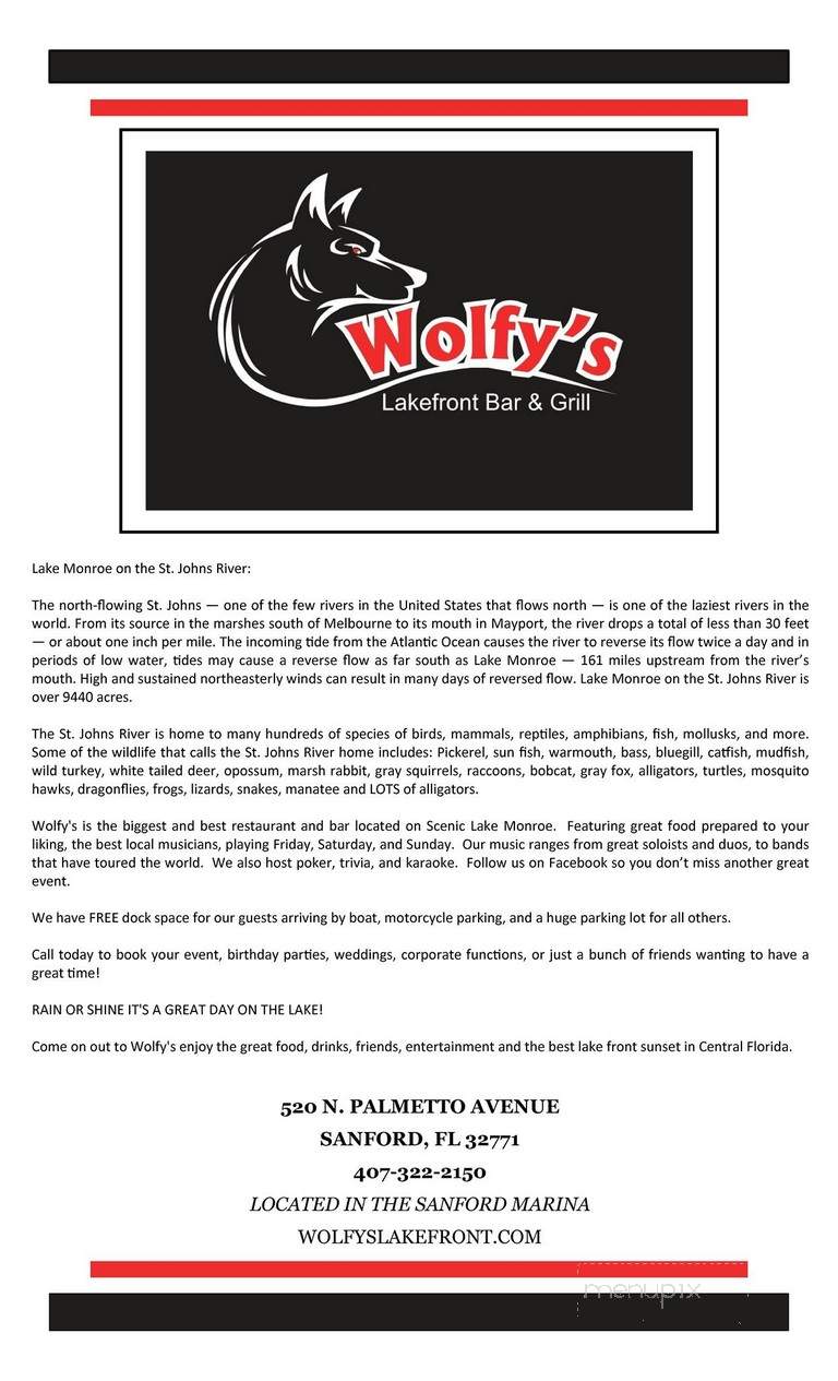 Wolfys - Sanford, FL menu_pic