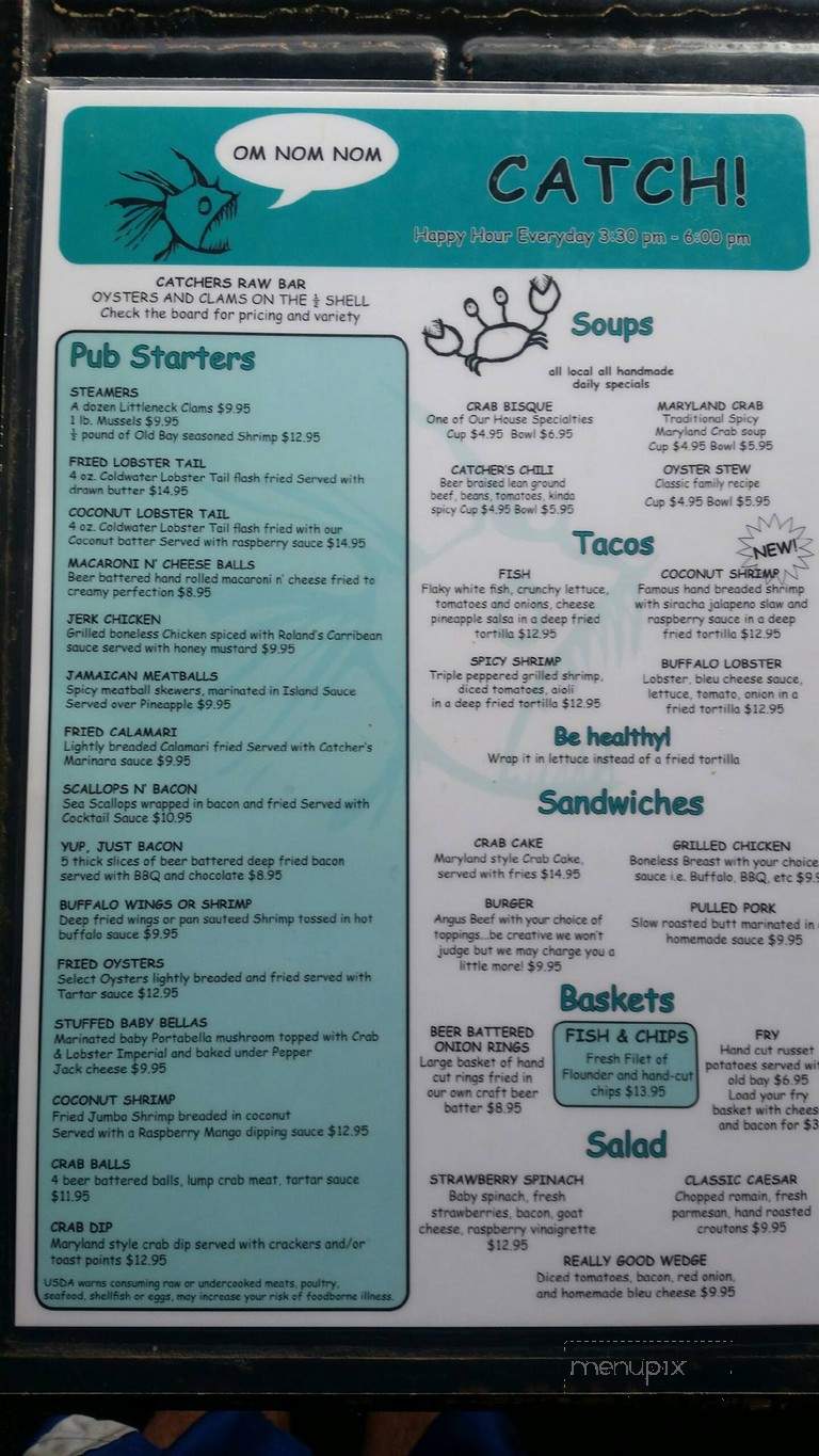 Catchers Crab & Lobster House - Rehoboth Beach, DE menu_pic