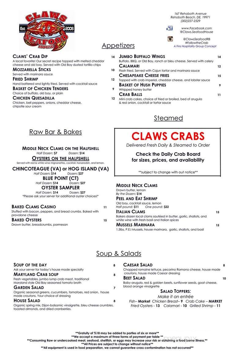 Claws Crabhouse - Dewey Beach, DE
