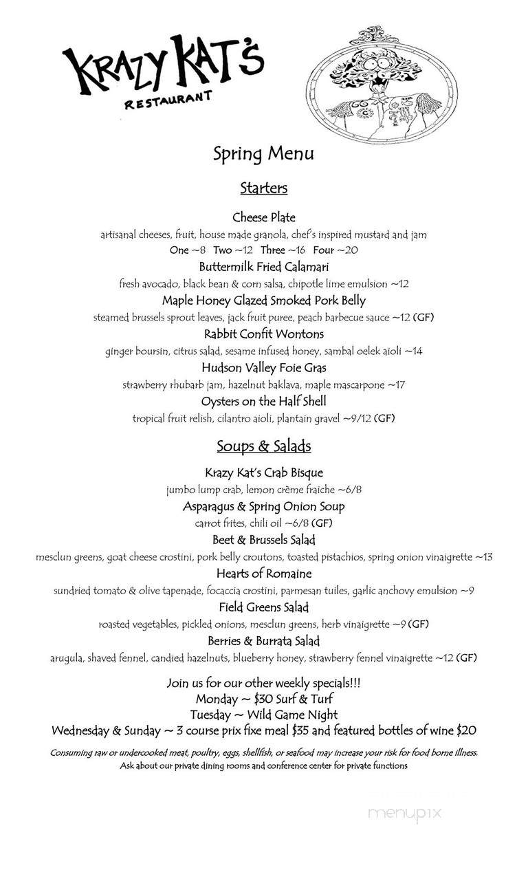 Krazy Kat's Restaurant - Montchanin, DE menu_pic