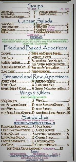 Schucker's Pier 13 Restaurant - Dover, DE menu_pic