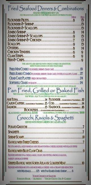 Schucker's Pier 13 Restaurant - Dover, DE menu_pic