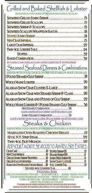 Schucker's Pier 13 Restaurant - Dover, DE menu_pic