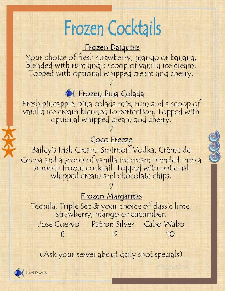Schucker's Pier 13 Restaurant - Dover, DE menu_pic