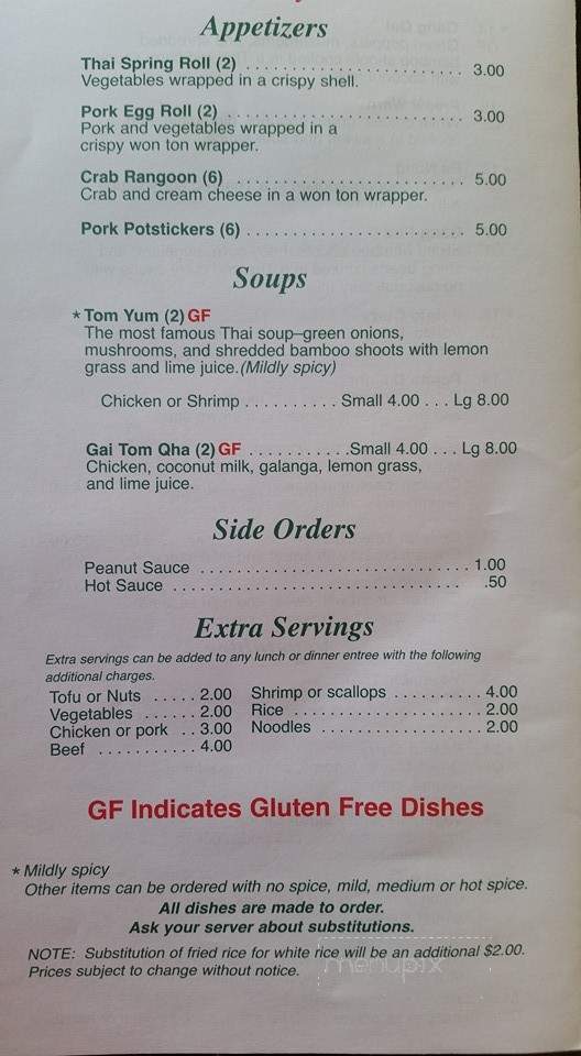 Thai Express - Brighton, MI menu_pic