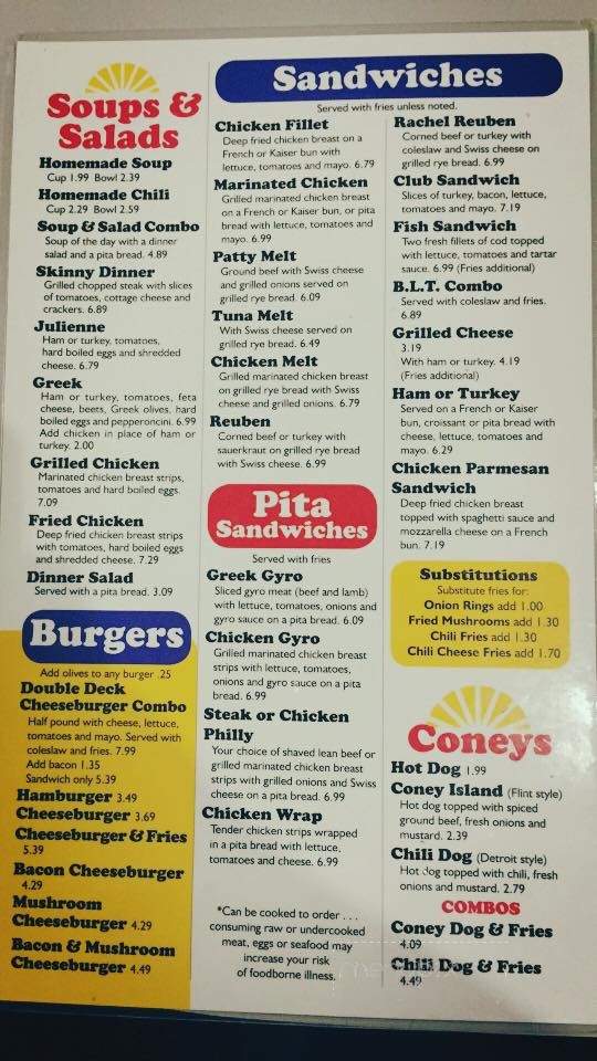 Sam's Coney Island - Lapeer, MI menu_pic