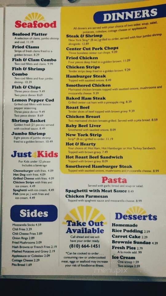 Sam's Coney Island - Lapeer, MI menu_pic