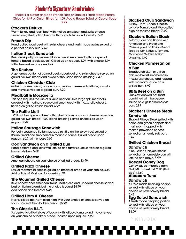 Stacker Grill - Midland, MI menu_pic