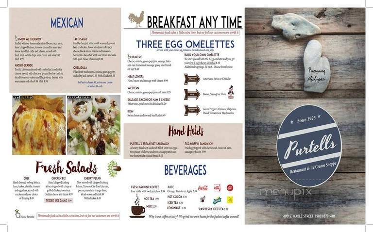 Purtell's Restaurant - Pinconning, MI menu_pic