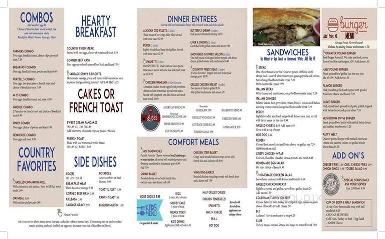 Purtell's Restaurant - Pinconning, MI menu_pic