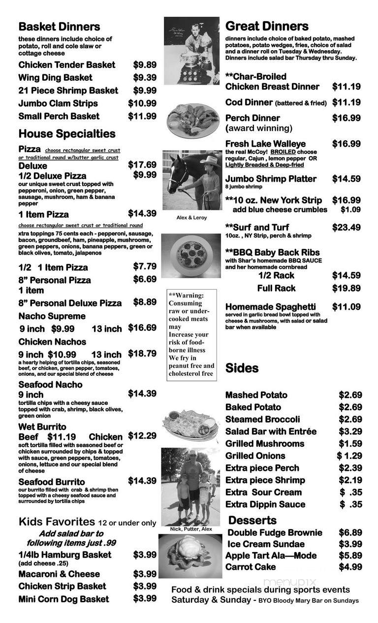 Sanford Lake Bar & Grill - Sanford, MI menu_pic