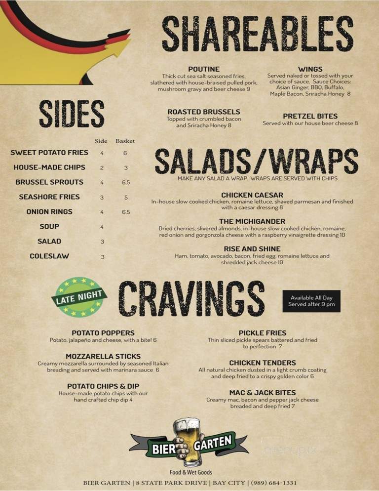 Menu of Bier Garten in Bay City, MI 48706