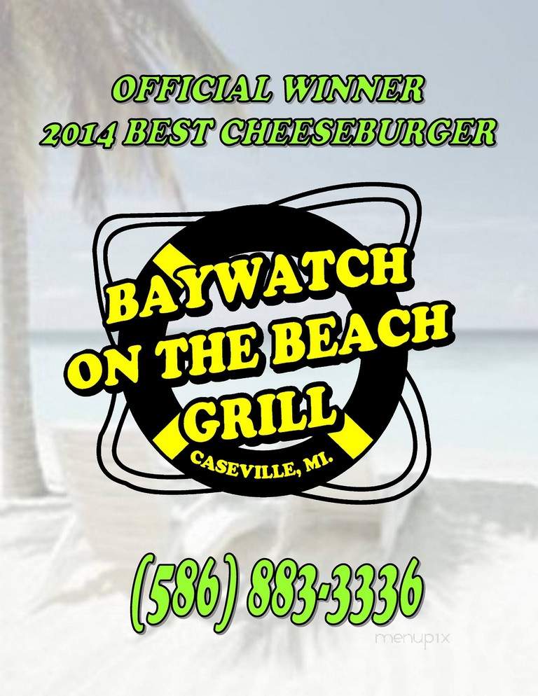 Baywatch On The Beach Grill - Caseville, MI menu_pic