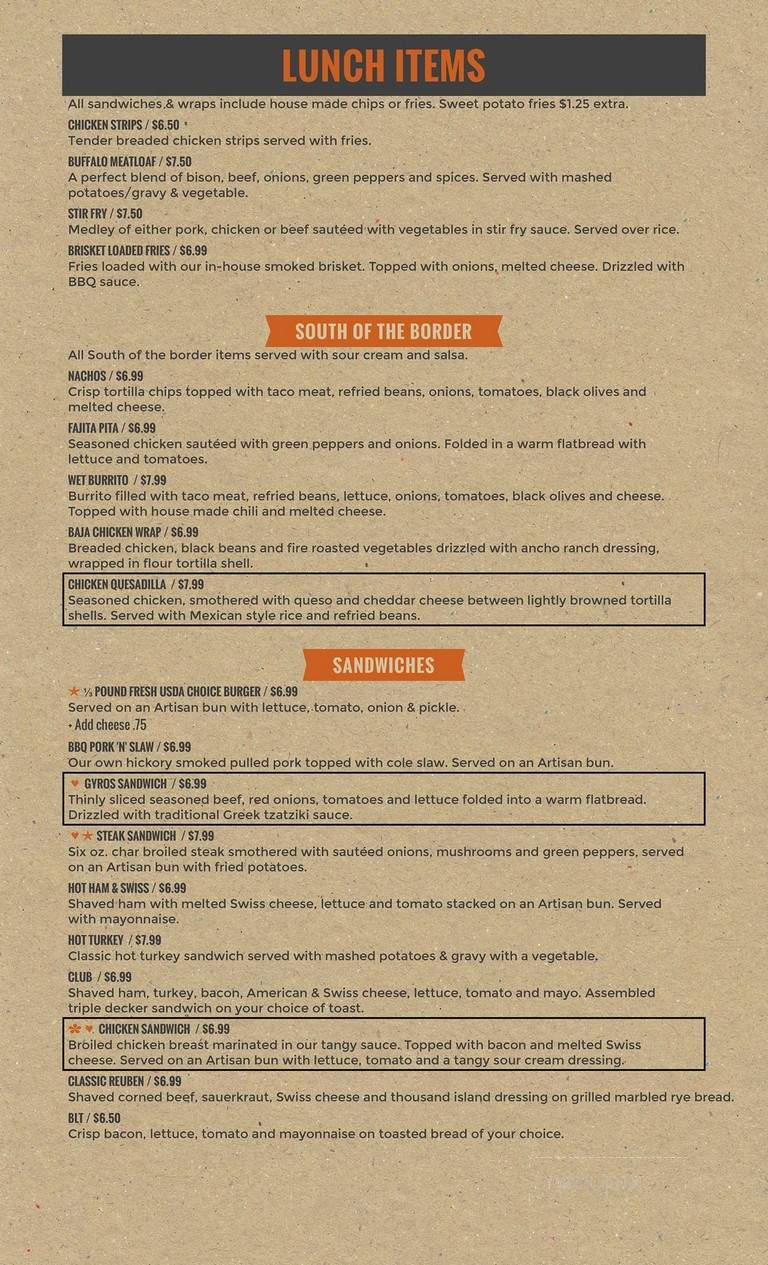 Cafe International - Prescott, MI menu_pic