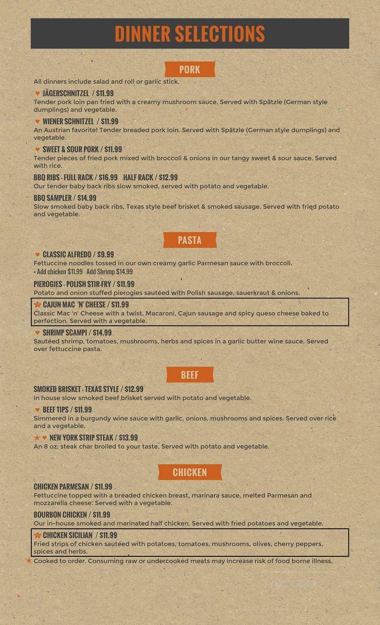 Cafe International - Prescott, MI menu_pic
