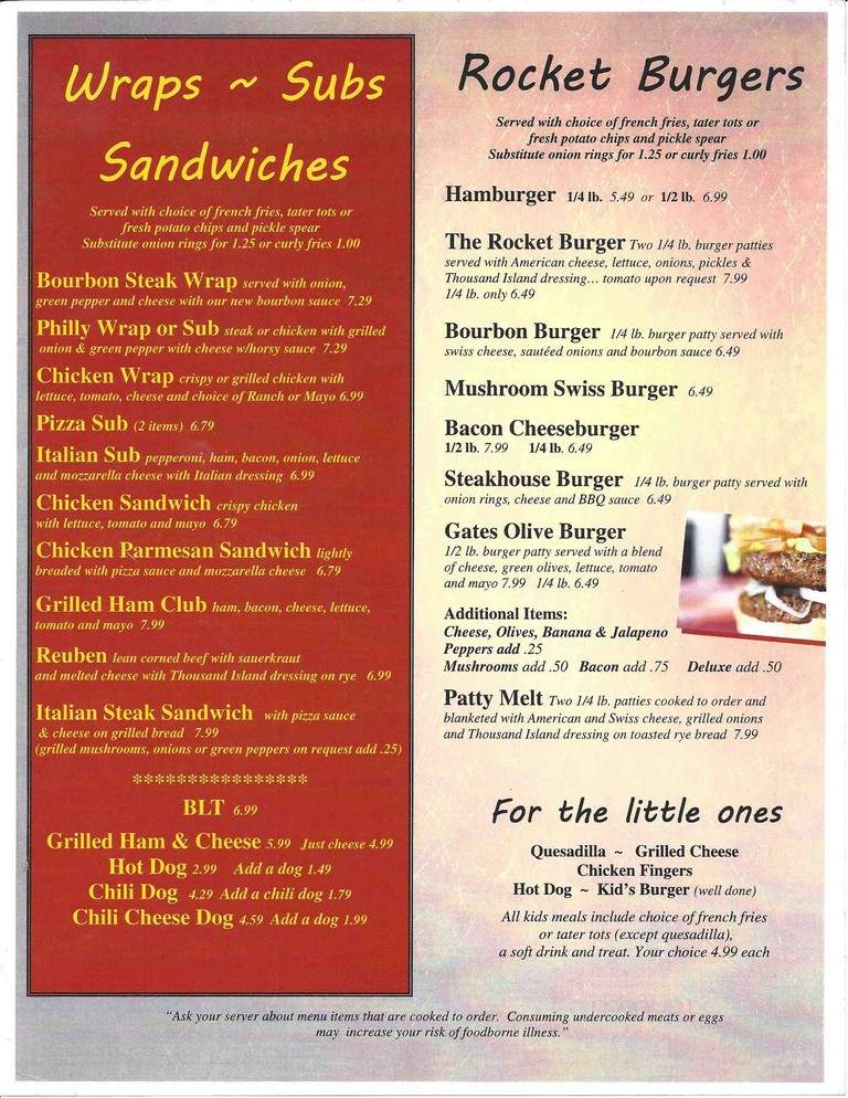 Rocket Bowling Bar & Grill - Reese, MI menu_pic