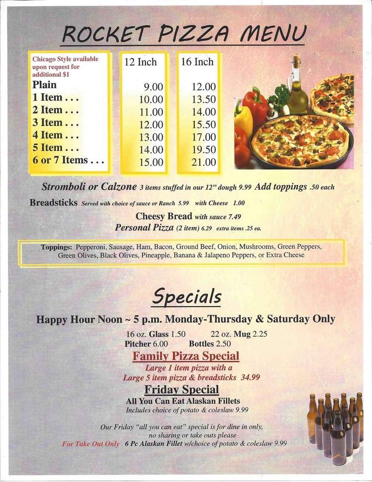 Rocket Bowling Bar & Grill - Reese, MI menu_pic