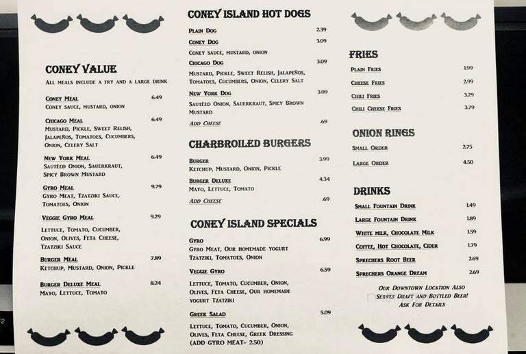 Coney Island - Kalamazoo, MI menu_pic