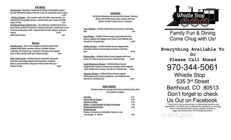 Whistle Stop Tavern - Burlington, MI menu_pic