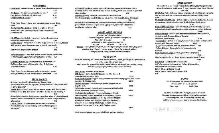 Whistle Stop Tavern - Burlington, MI menu_pic