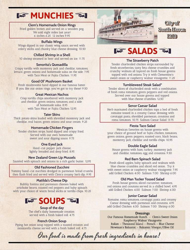 Clementines - South Haven, MI menu_pic