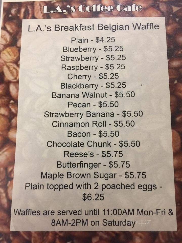 L A's Coffee Cafe - Three Rivers, MI menu_pic