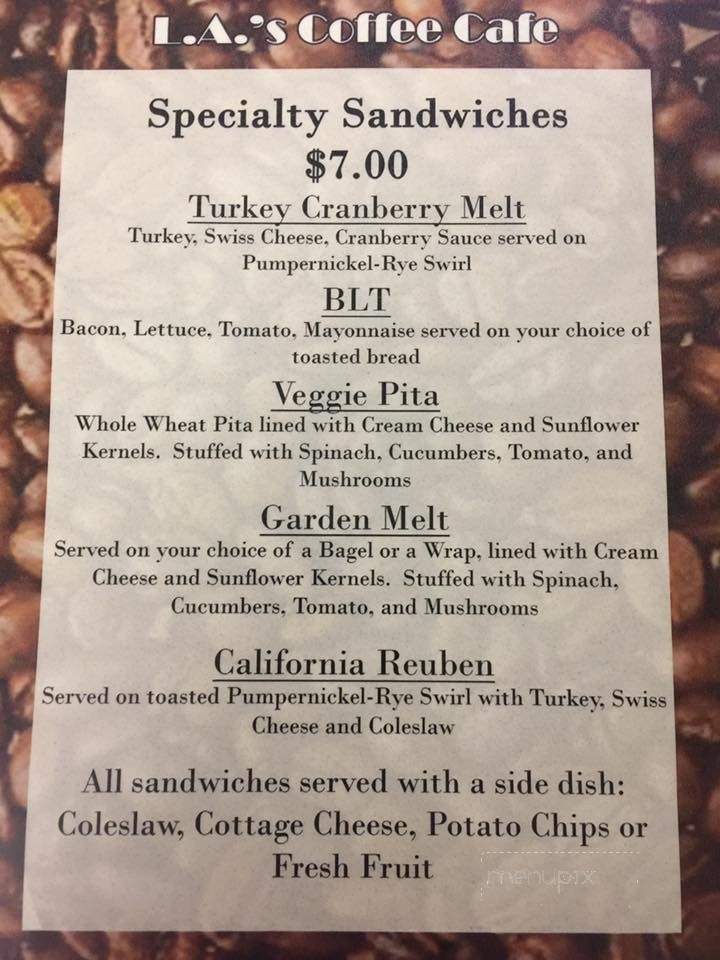 L A's Coffee Cafe - Three Rivers, MI menu_pic