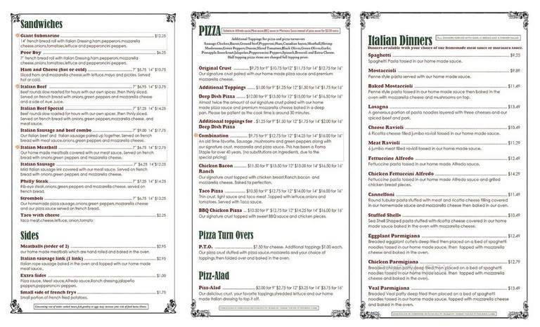 New Buffalo Bakery & Sub Shop - New Buffalo, MI menu_pic