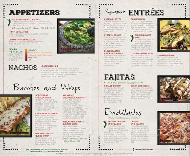 Salsaria's - Adrian, MI menu_pic