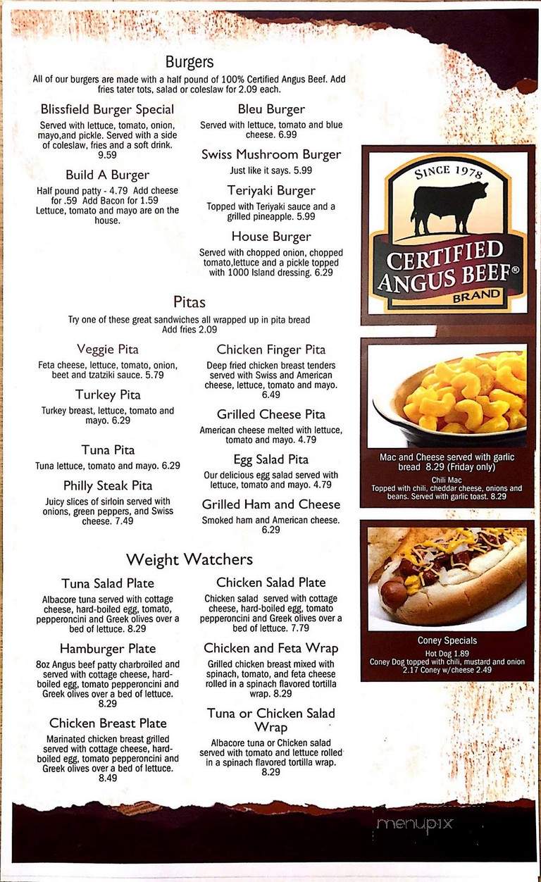 Blissfield Coney Island - Blissfield, MI menu_pic
