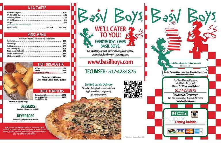 Basil Boys - Tecumseh, MI menu_pic