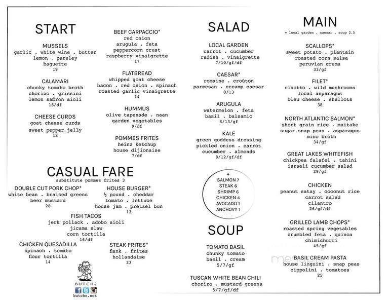 Butch's - Holland, MI menu_pic