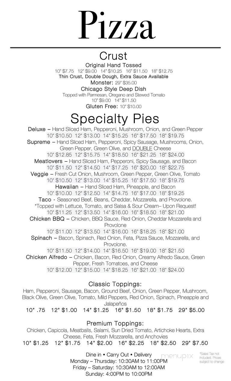 D J's Pizza - Hudsonville, MI menu_pic