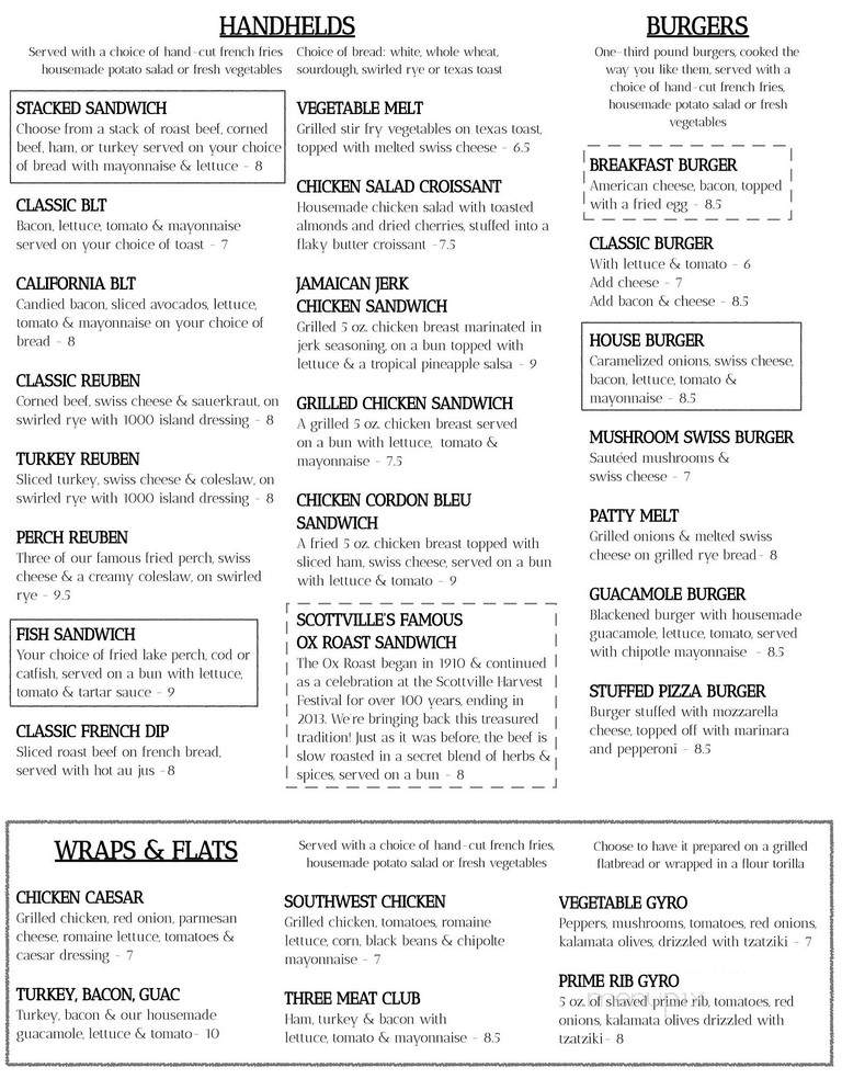 Scotty's Restaurant - Ludington, MI menu_pic